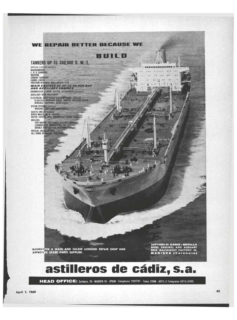 Maritime Reporter Magazine, page 43,  Apr 1969