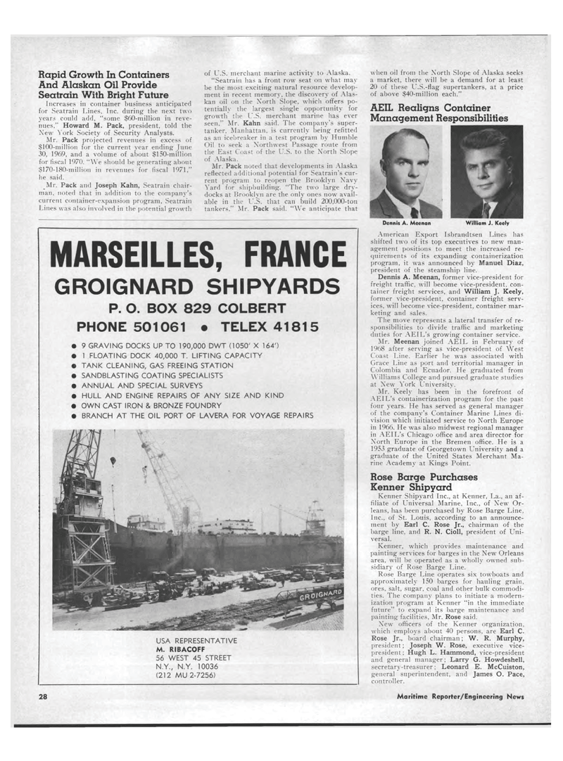 Maritime Reporter Magazine, page 26,  May 1969