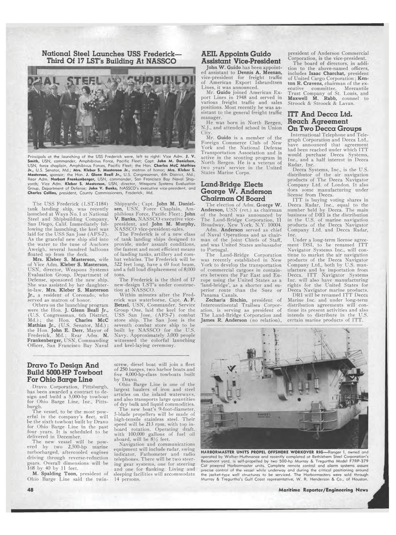 Maritime Reporter Magazine, page 46,  May 1969