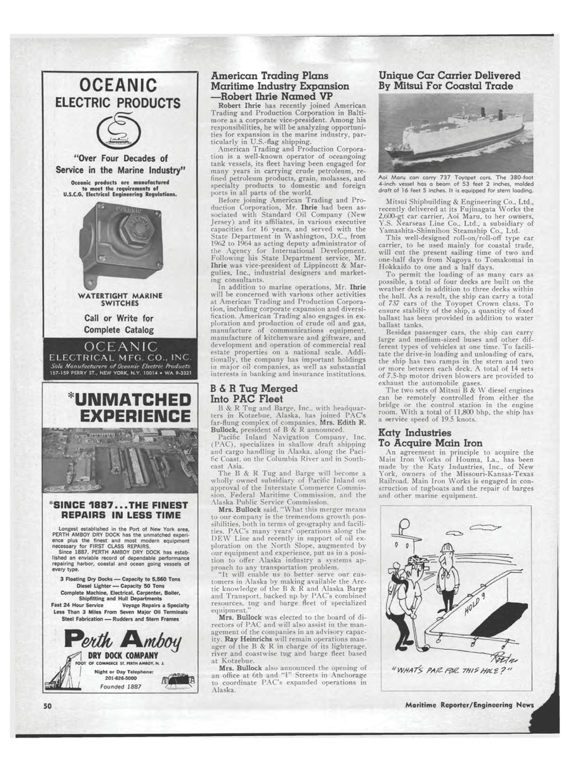 Maritime Reporter Magazine, page 48,  May 1969
