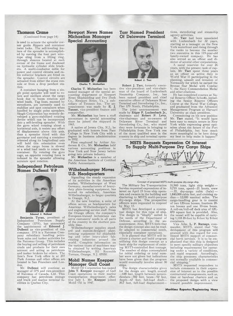 Maritime Reporter Magazine, page 14,  May 15, 1969