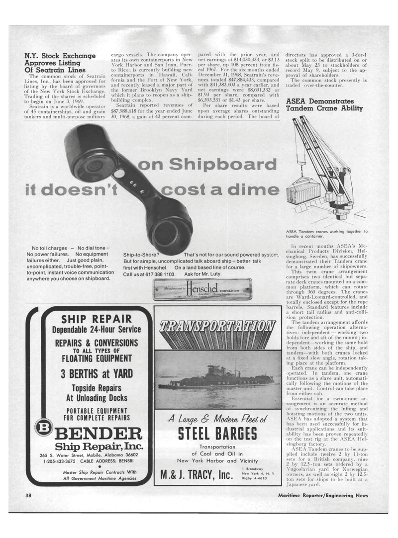 Maritime Reporter Magazine, page 34,  May 15, 1969