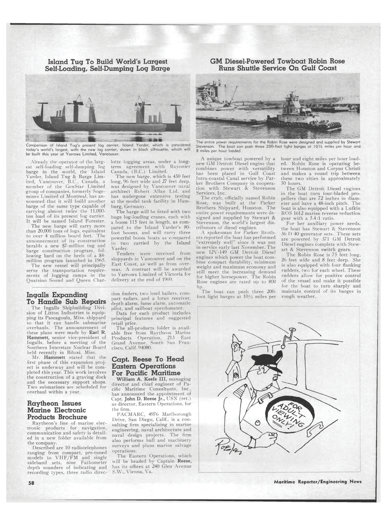 Maritime Reporter Magazine, page 54,  May 15, 1969