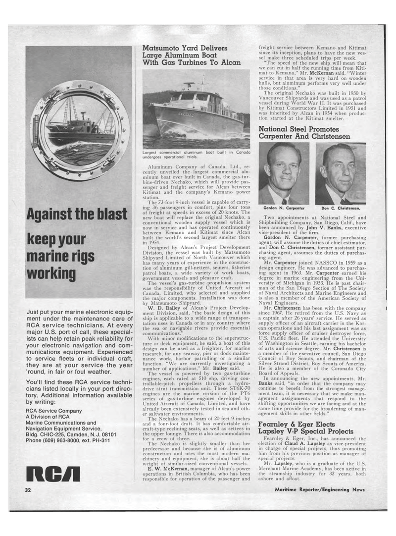 Maritime Reporter Magazine, page 30,  Jun 15, 1969