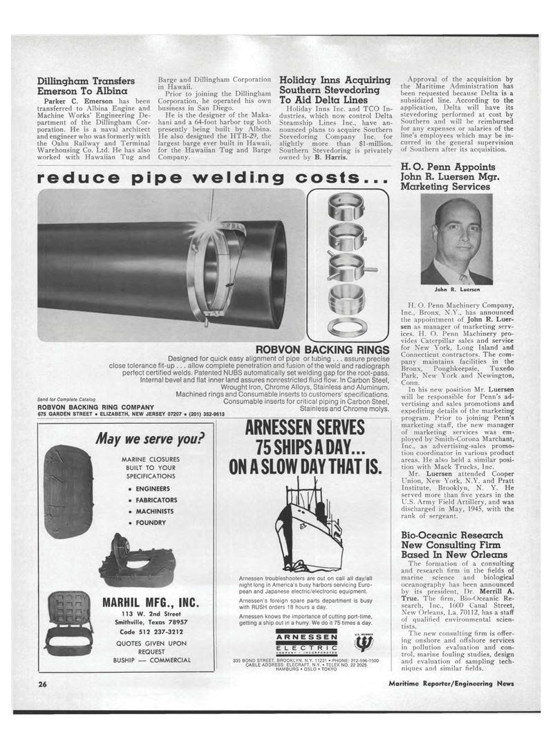 Maritime Reporter Magazine, page 24,  Aug 1969