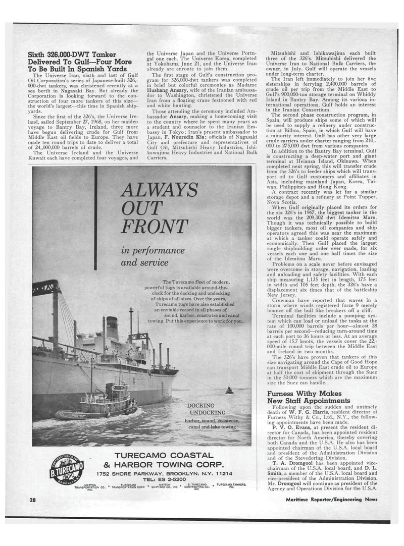 Maritime Reporter Magazine, page 26,  Aug 1969