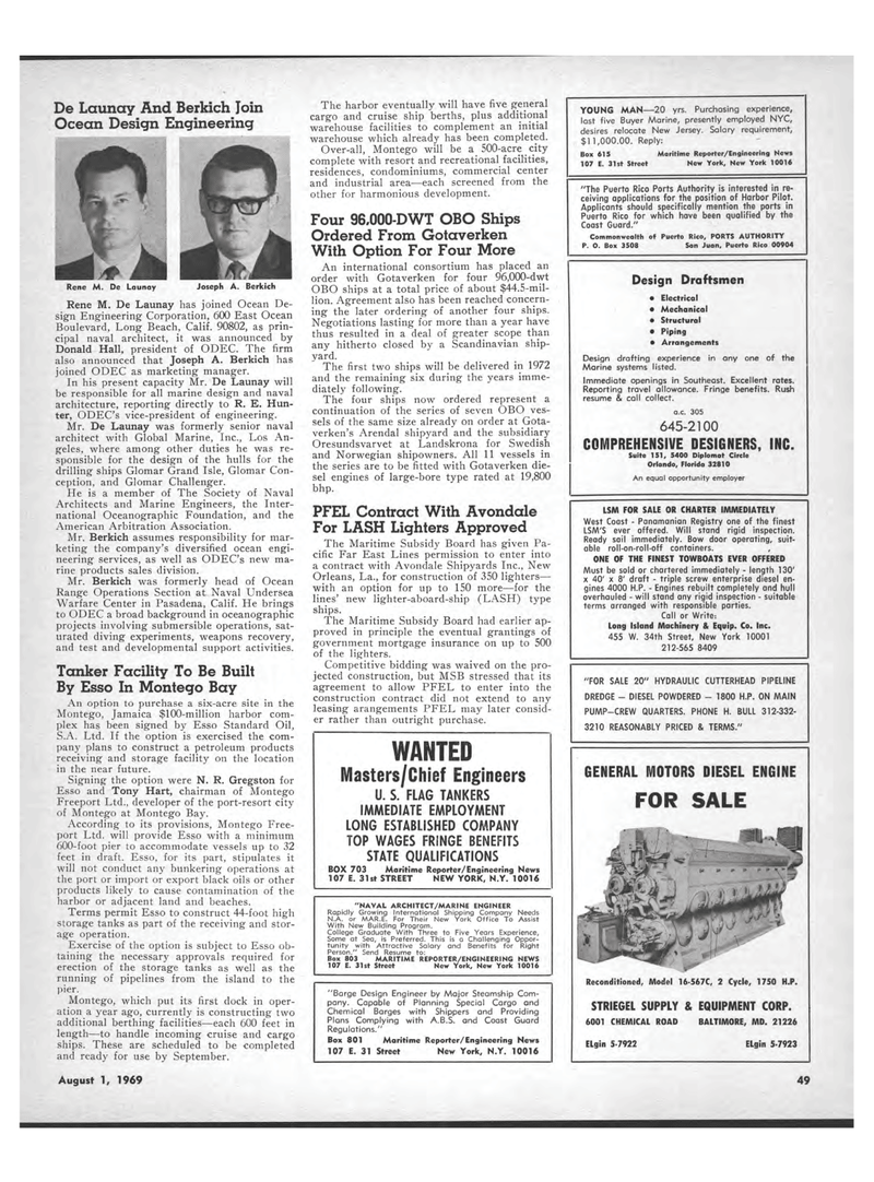 Maritime Reporter Magazine, page 47,  Aug 1969