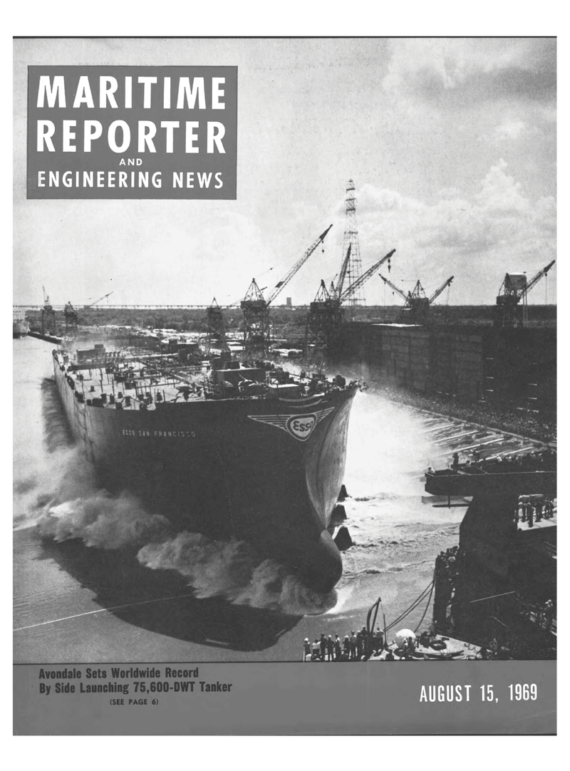 Maritime Reporter Magazine Cover Aug 15, 1969 - 