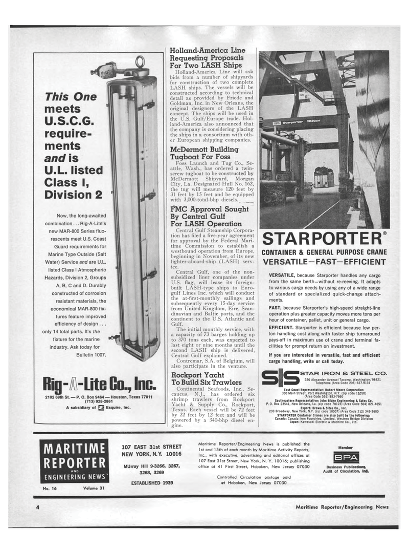 Maritime Reporter Magazine, page 2,  Aug 15, 1969