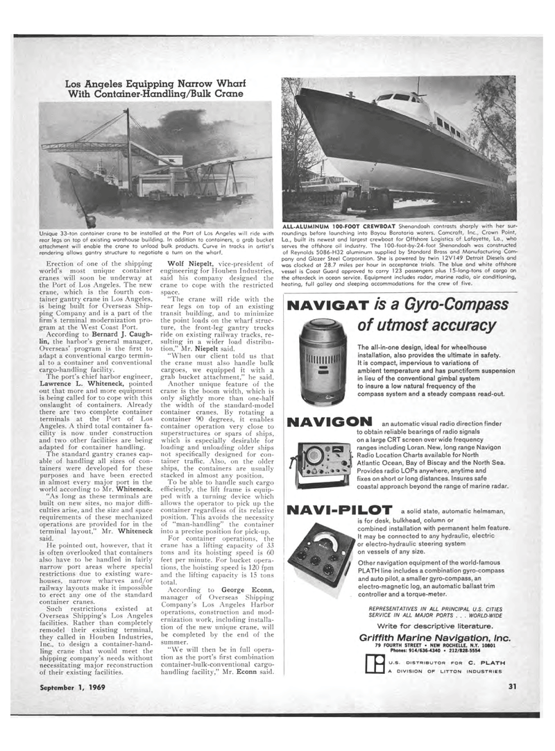 Maritime Reporter Magazine, page 29,  Sep 1969