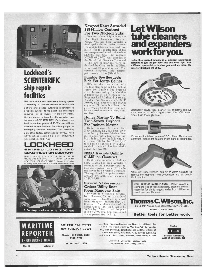 Maritime Reporter Magazine, page 2,  Sep 1969