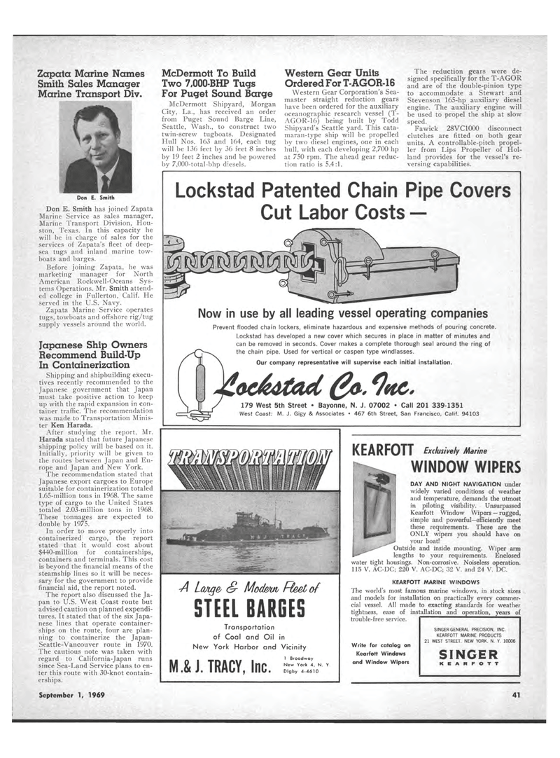 Maritime Reporter Magazine, page 39,  Sep 1969