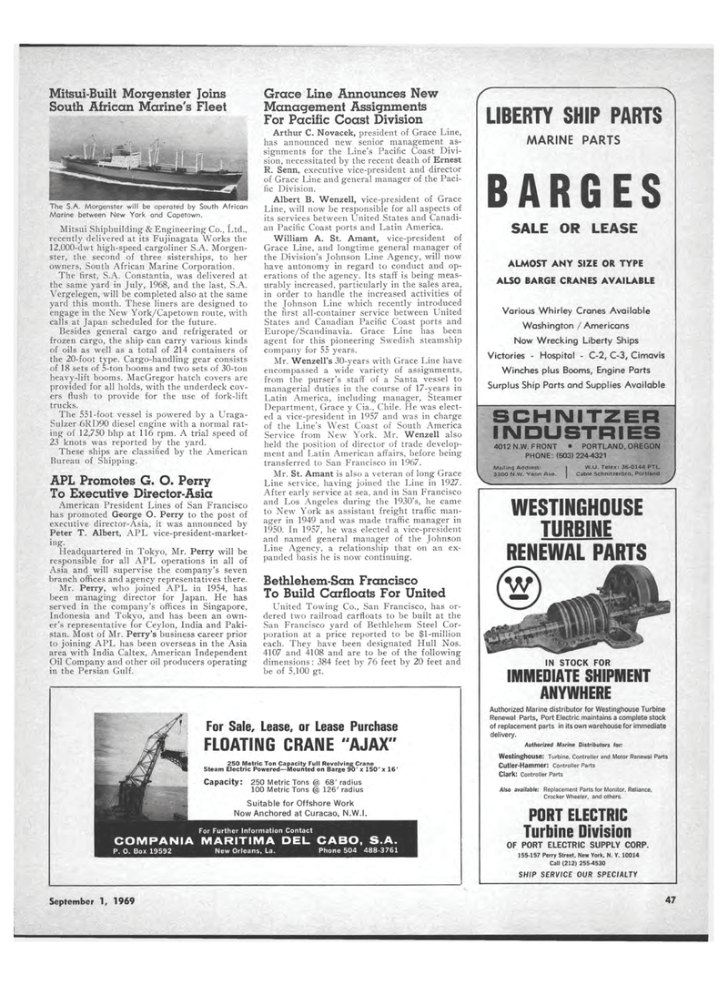 Maritime Reporter Magazine, page 45,  Sep 1969