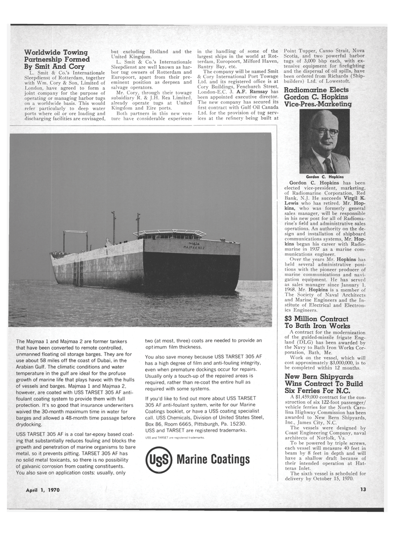 Maritime Reporter Magazine, page 11,  Apr 1970