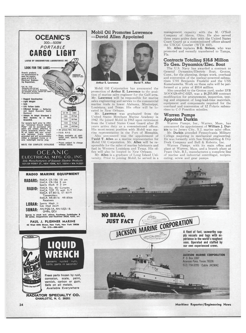 Maritime Reporter Magazine, page 22,  Apr 1970