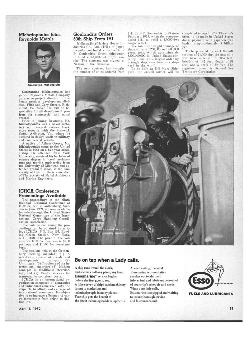 Maritime Reporter Magazine, page 29,  Apr 1970