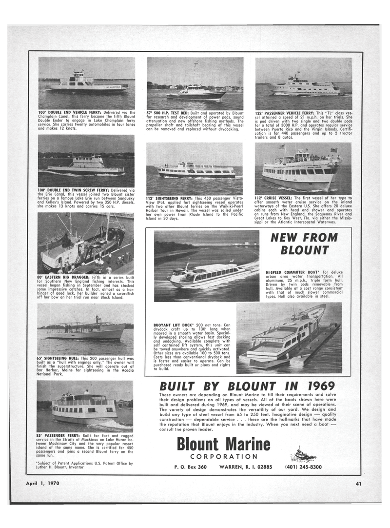 Maritime Reporter Magazine, page 39,  Apr 1970