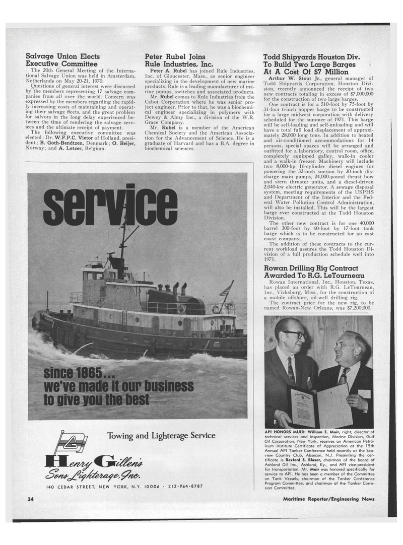Maritime Reporter Magazine, page 32,  Jun 15, 1970