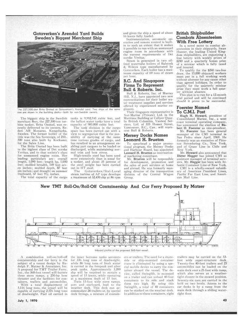 Maritime Reporter Magazine, page 41,  Jul 1970