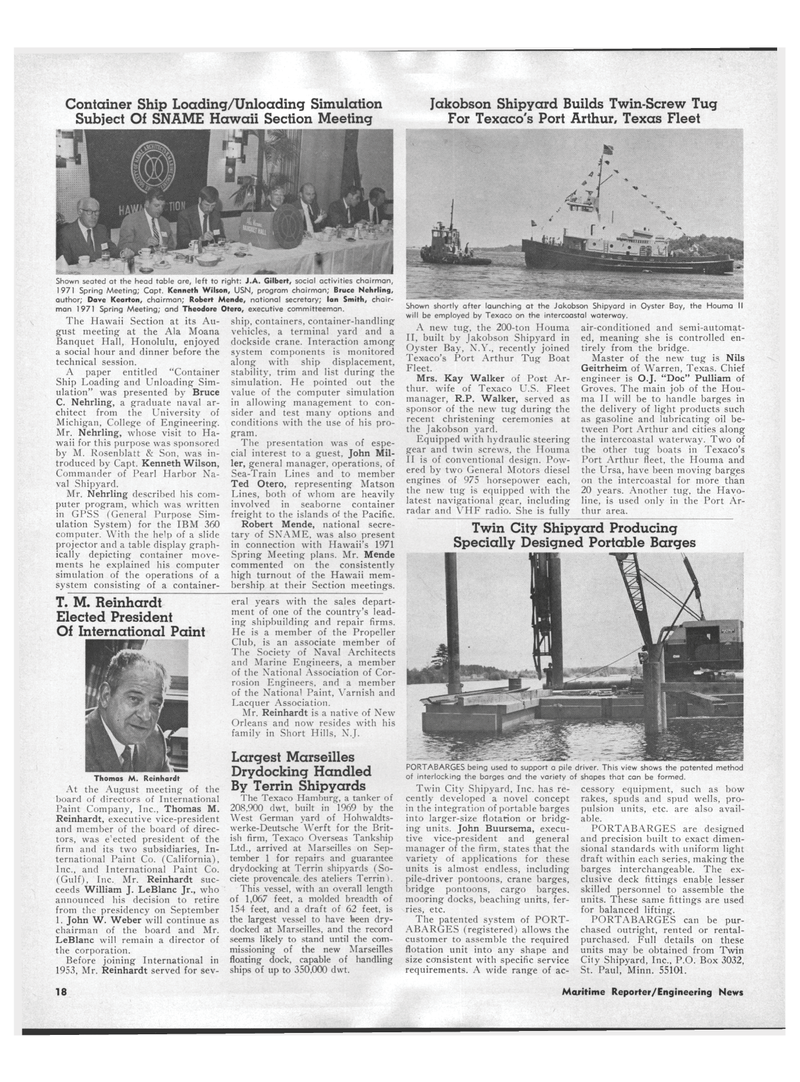 Maritime Reporter Magazine, page 16,  Oct 1970