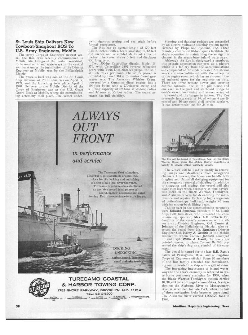 Maritime Reporter Magazine, page 36,  Oct 1970