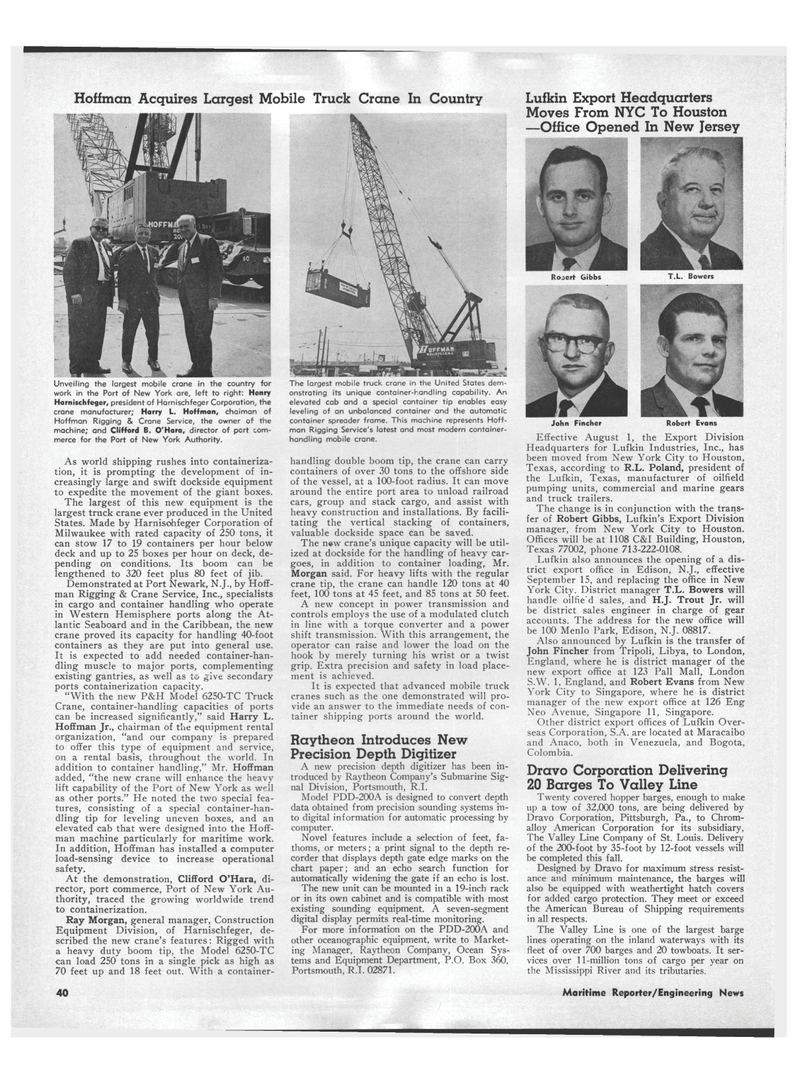 Maritime Reporter Magazine, page 38,  Oct 1970