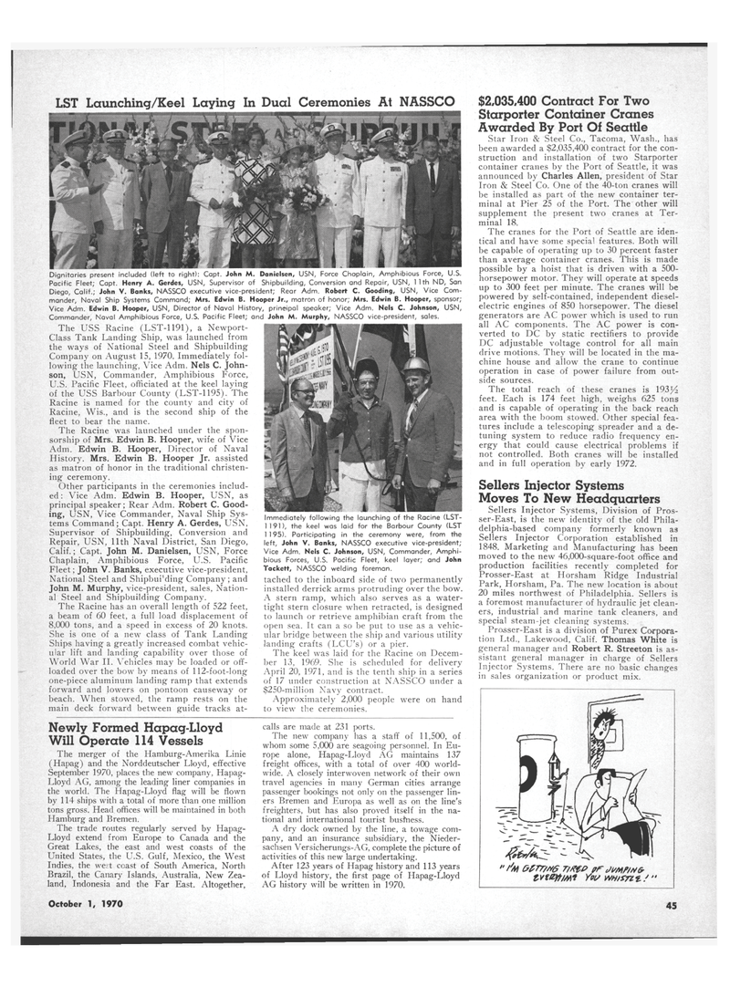 Maritime Reporter Magazine, page 43,  Oct 1970