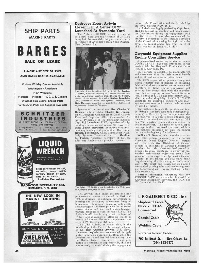 Maritime Reporter Magazine, page 46,  Oct 1970