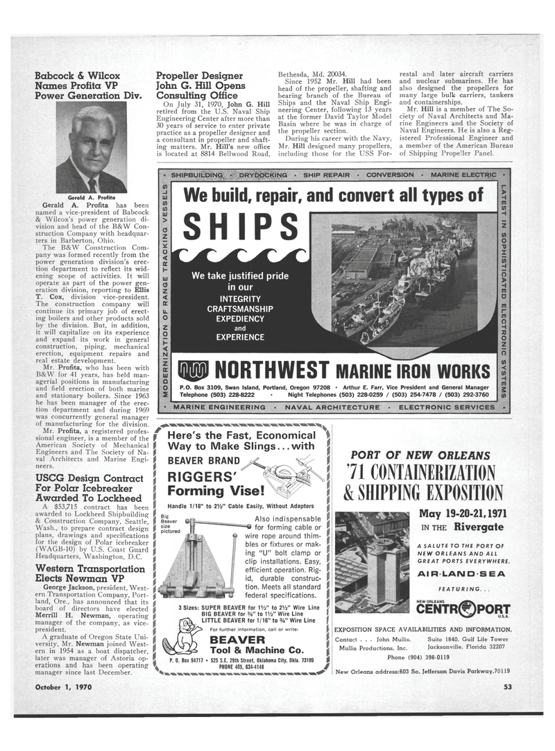 Maritime Reporter Magazine, page 51,  Oct 1970