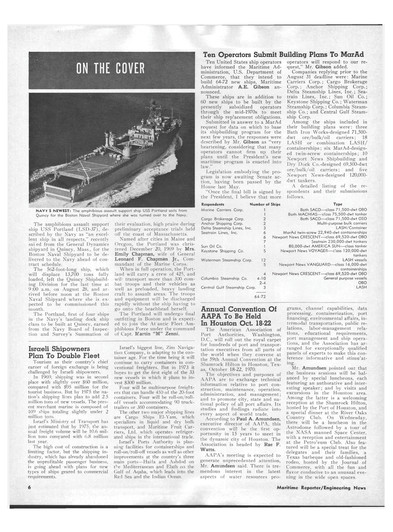 Maritime Reporter Magazine, page 4,  Oct 1970