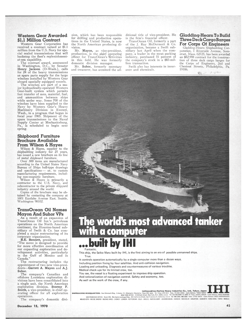 Maritime Reporter Magazine, page 43,  Dec 15, 1970