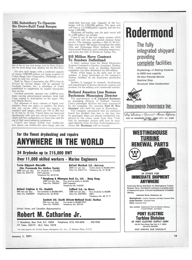 Maritime Reporter Magazine, page 17,  Jan 1971