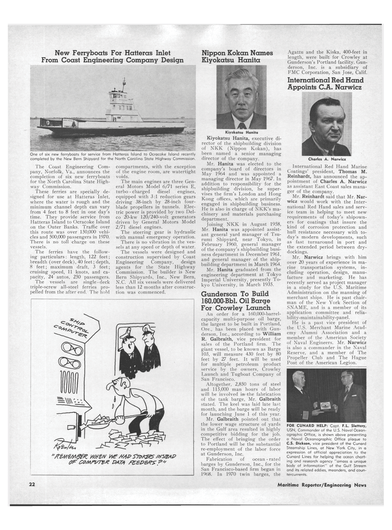 Maritime Reporter Magazine, page 20,  Feb 1971