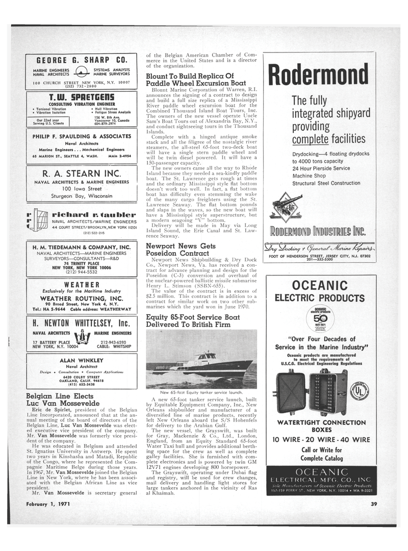 Maritime Reporter Magazine, page 37,  Feb 1971