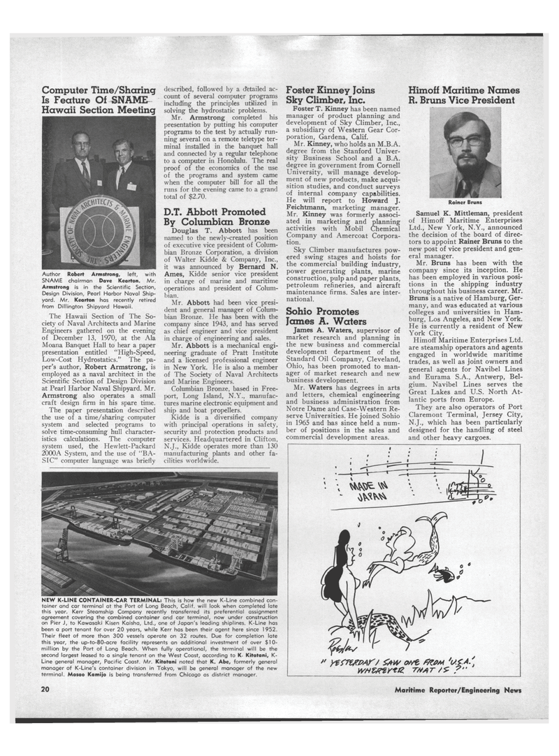 Maritime Reporter Magazine, page 18,  Feb 15, 1971
