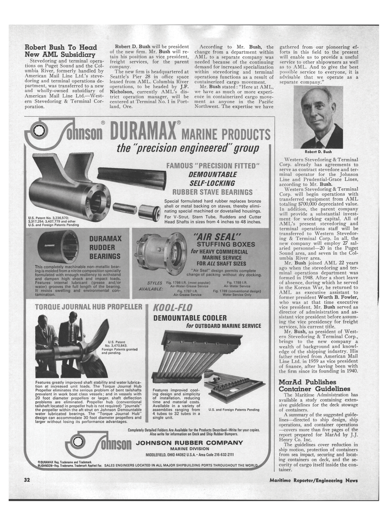 Maritime Reporter Magazine, page 28,  Feb 15, 1971