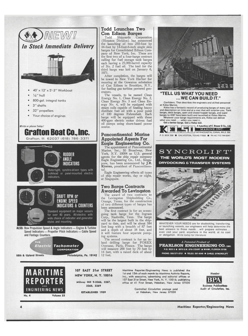Maritime Reporter Magazine, page 2,  Feb 15, 1971