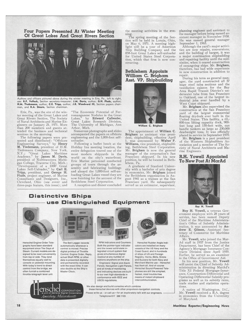 Maritime Reporter Magazine, page 16,  Mar 1971