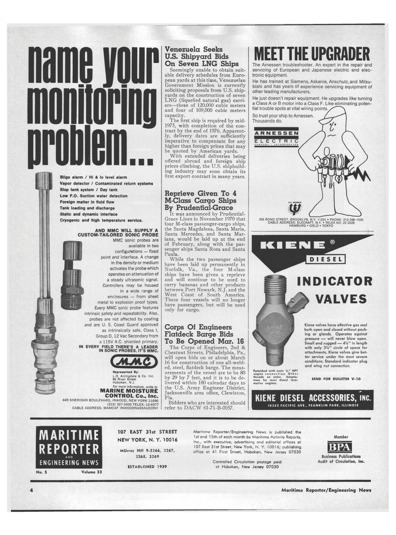 Maritime Reporter Magazine, page 2,  Mar 1971