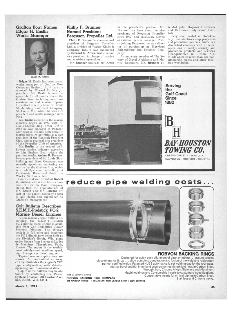 Maritime Reporter Magazine, page 43,  Mar 1971