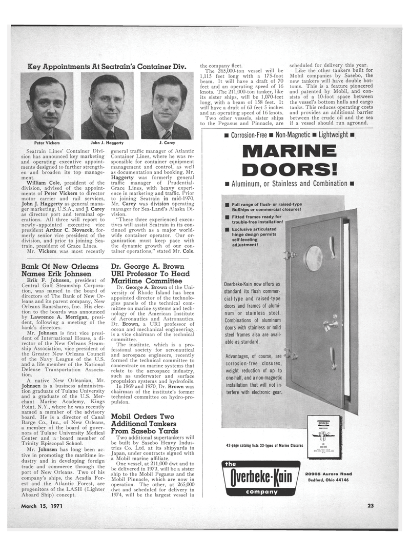 Maritime Reporter Magazine, page 21,  Mar 15, 1971
