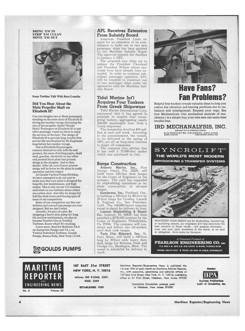 Maritime Reporter Magazine, page 2,  Mar 15, 1971