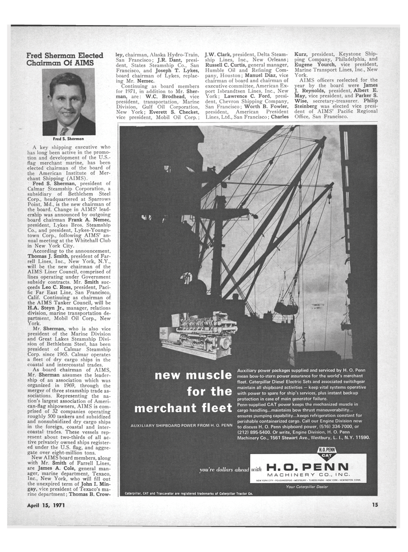 Maritime Reporter Magazine, page 13,  Apr 15, 1971