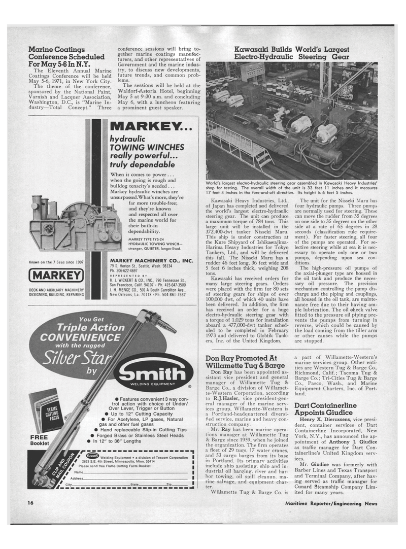 Maritime Reporter Magazine, page 14,  Apr 15, 1971