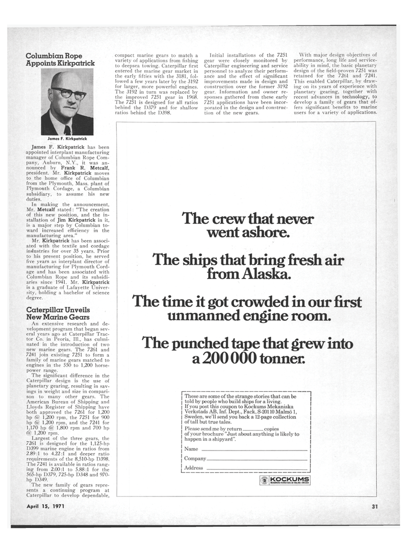 Maritime Reporter Magazine, page 29,  Apr 15, 1971
