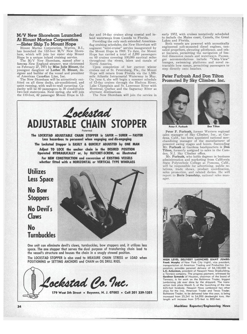Maritime Reporter Magazine, page 32,  Apr 15, 1971