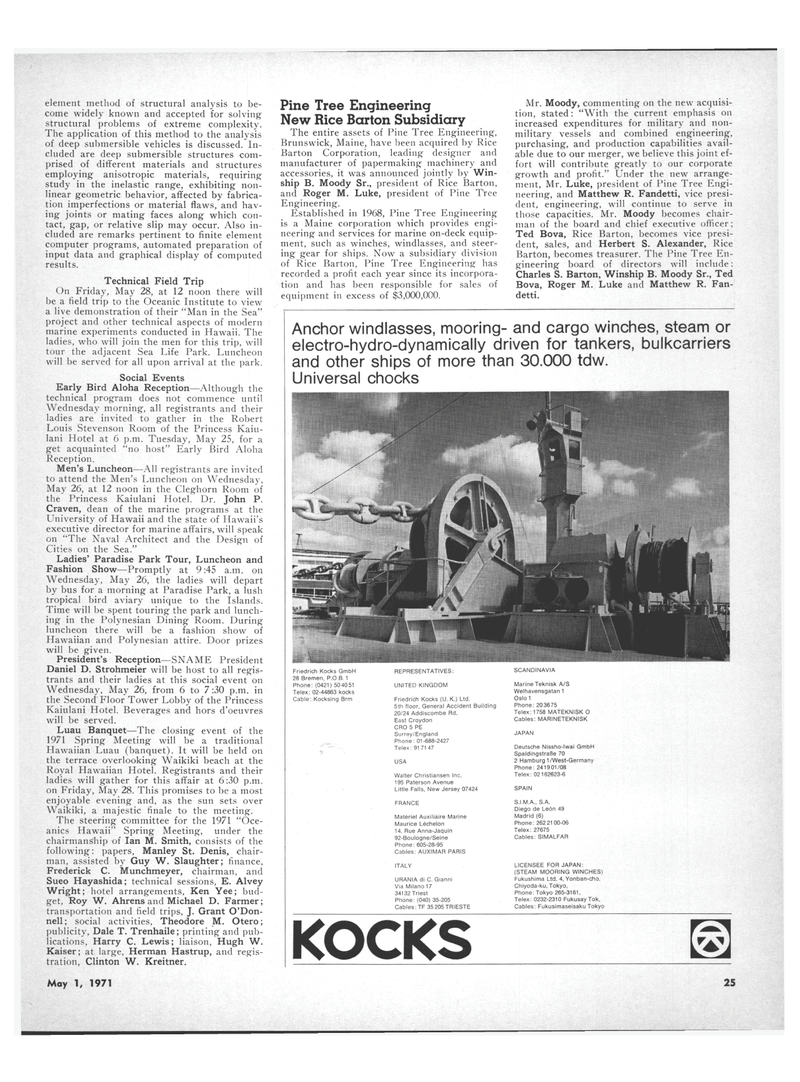 Maritime Reporter Magazine, page 21,  May 1971