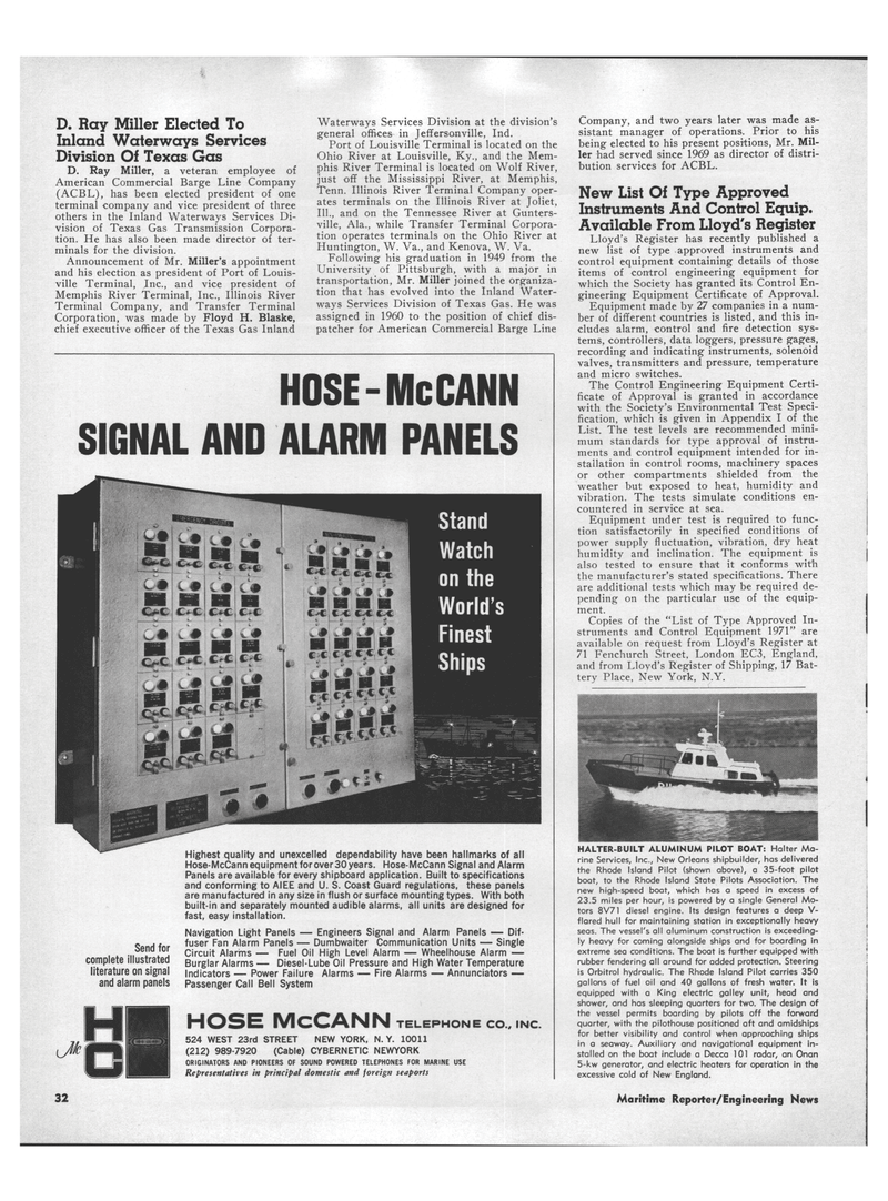 Maritime Reporter Magazine, page 28,  May 1971