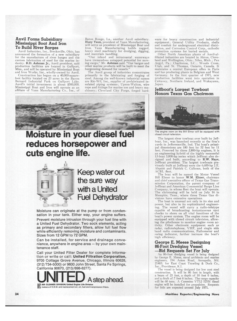 Maritime Reporter Magazine, page 22,  Jun 1971
