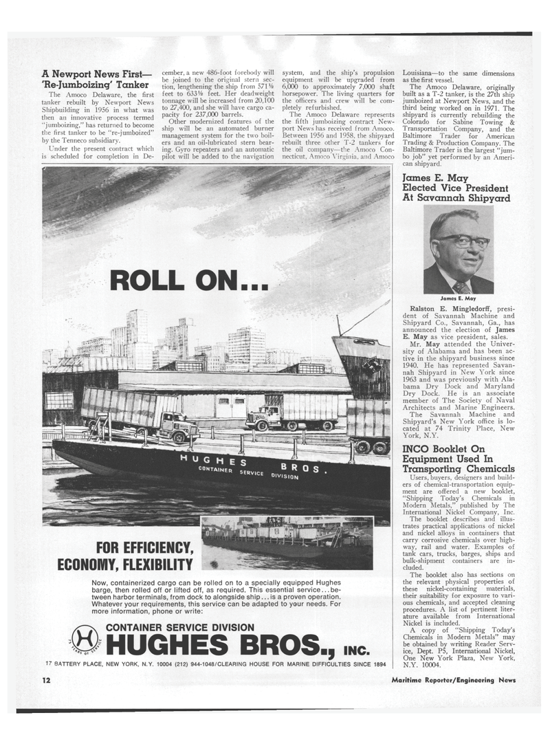 Maritime Reporter Magazine, page 10,  Jun 15, 1971
